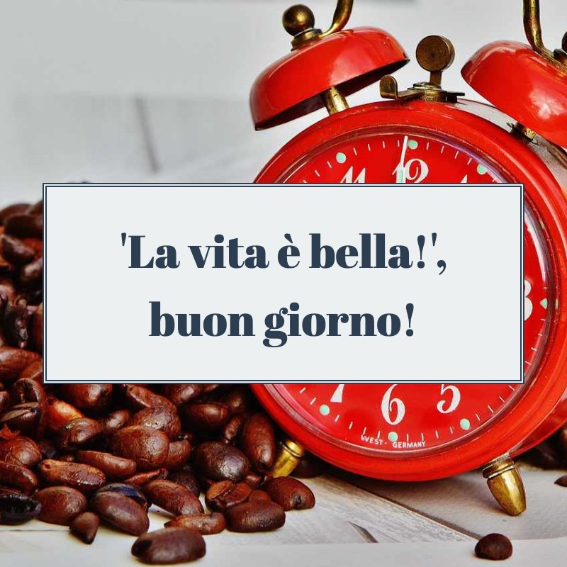 'La vita è bella!', buon giorno!